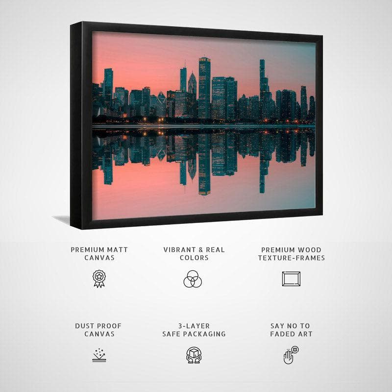 Wall Art & Paintings - Cityscape Wall Painting - Black Frame