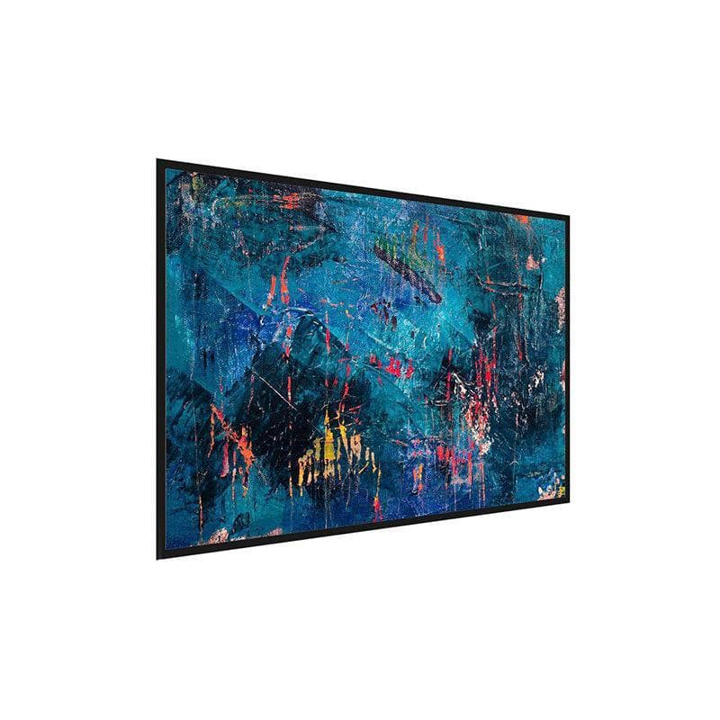 Wall Art & Paintings - Cobalt Blue Abstract Painting - Black Frame