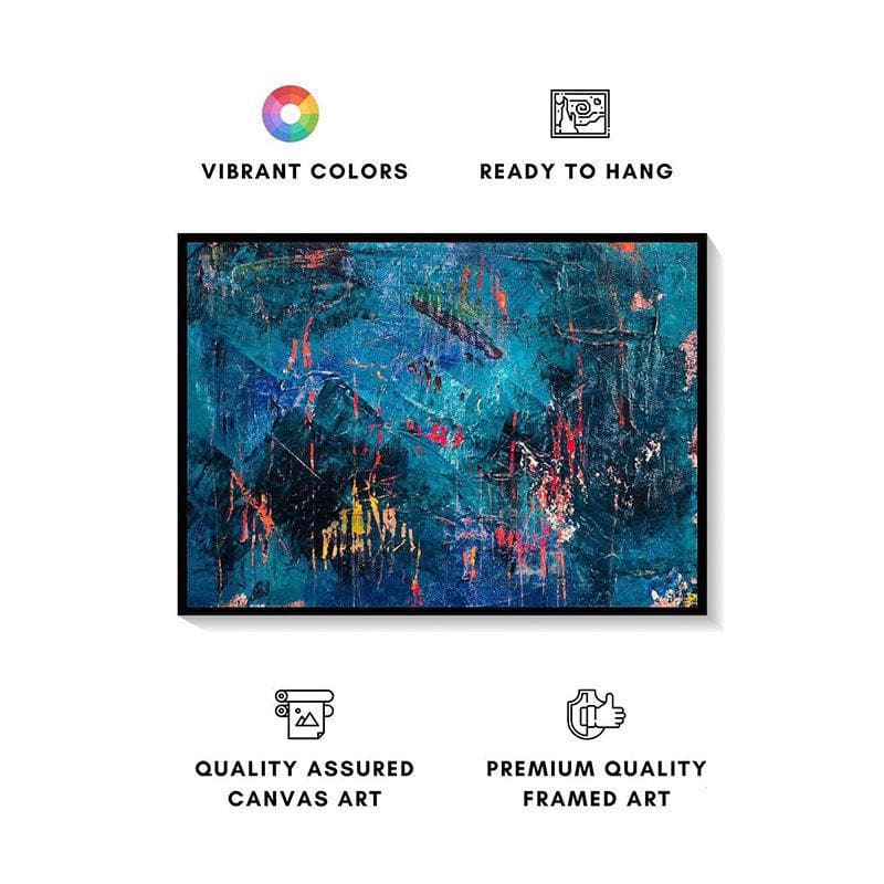 Buy Cobalt Blue Abstract Painting - Black Frame Wall Art & Paintings from Vaaree