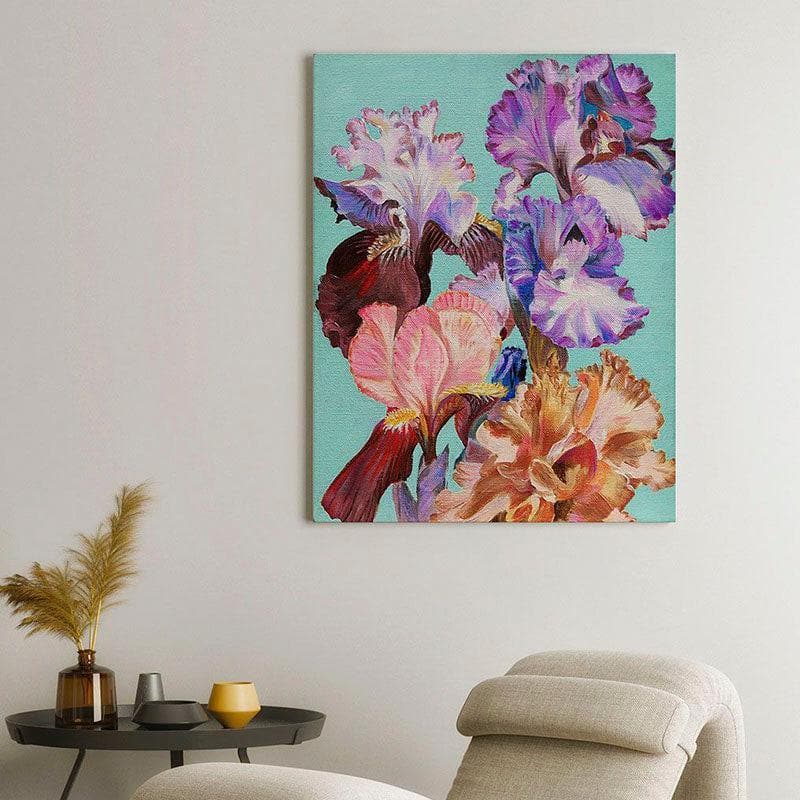 Buy Colorful Flowers Wall Painting - Gallery Wrap Wall Art & Paintings from Vaaree