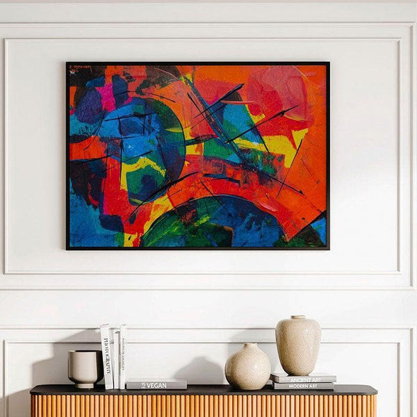 Wall Art & Paintings - Colors Of Abstract Wall Painting - Black Frame