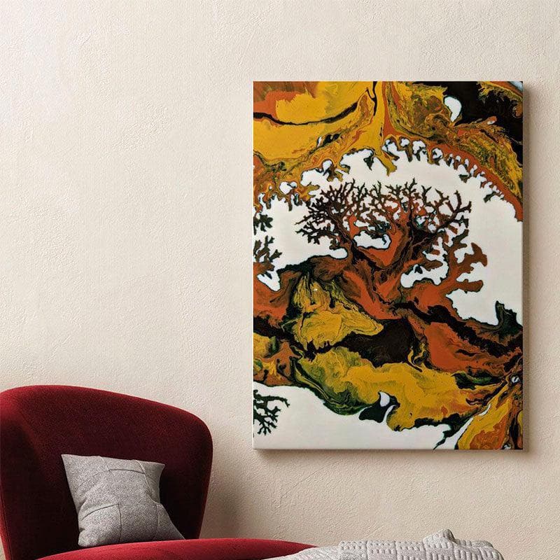 Wall Art & Paintings - Coral Abstract Wall Painting - Gallery Wrap