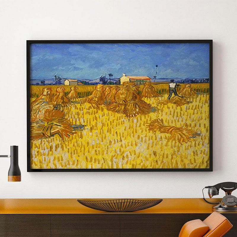 Wall Art & Paintings - Corn Harvest In Provence Wall Painting - Black Frame