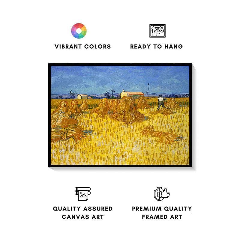 Buy Corn Harvest In Provence Wall Painting - Black Frame Wall Art & Paintings from Vaaree