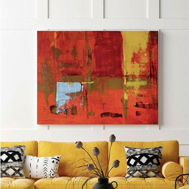 Wall Art & Paintings - Cranberry Abstract Wall Painting - Gallery Wrap