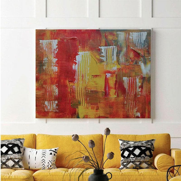 Wall Art & Paintings - Crimson Abstract Wall Painting - Gallery Wrap