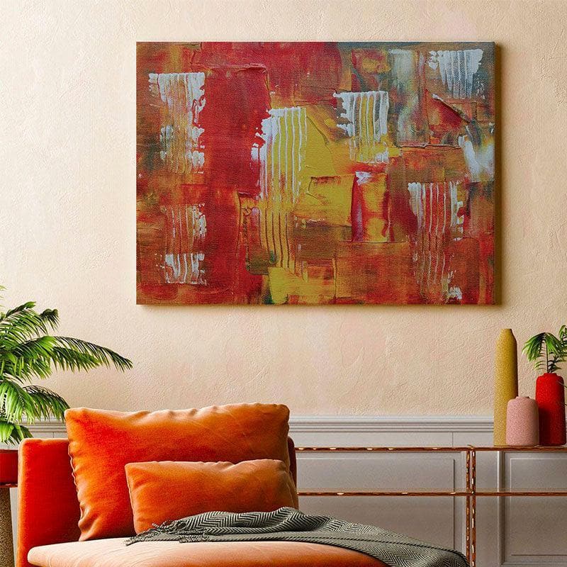 Wall Art & Paintings - Crimson Abstract Wall Painting - Gallery Wrap