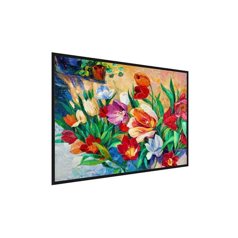 Wall Art & Paintings - Dancing Flowers Wall Painting - Black Frame