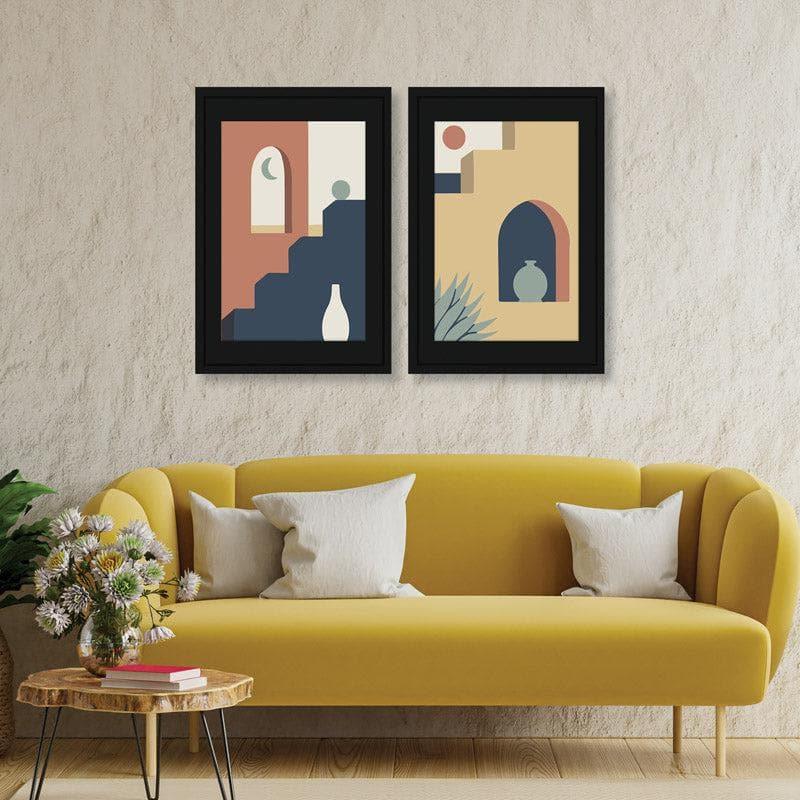 Wall Art & Paintings - Day And Night Steps Wall Art - Set Of Two