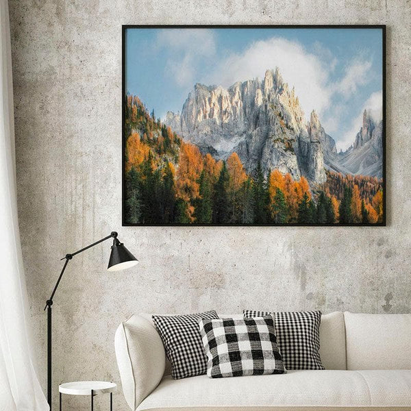 Wall Art & Paintings - Dolomites Mountain Wall Painting - Black Frame