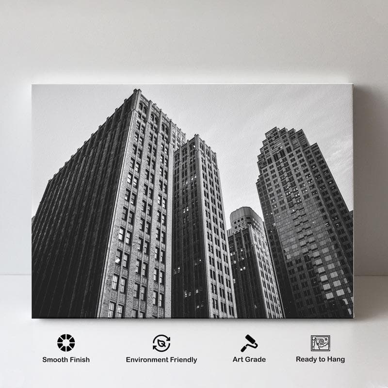 Wall Art & Paintings - Downtown Skyscraper Wall Painting - Gallery Wrap