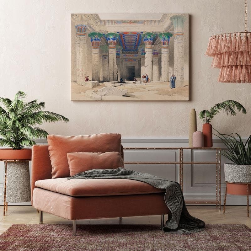 Wall Art & Paintings - Egyptian Pillars Ancient Wall Painting - Gallery Wrap