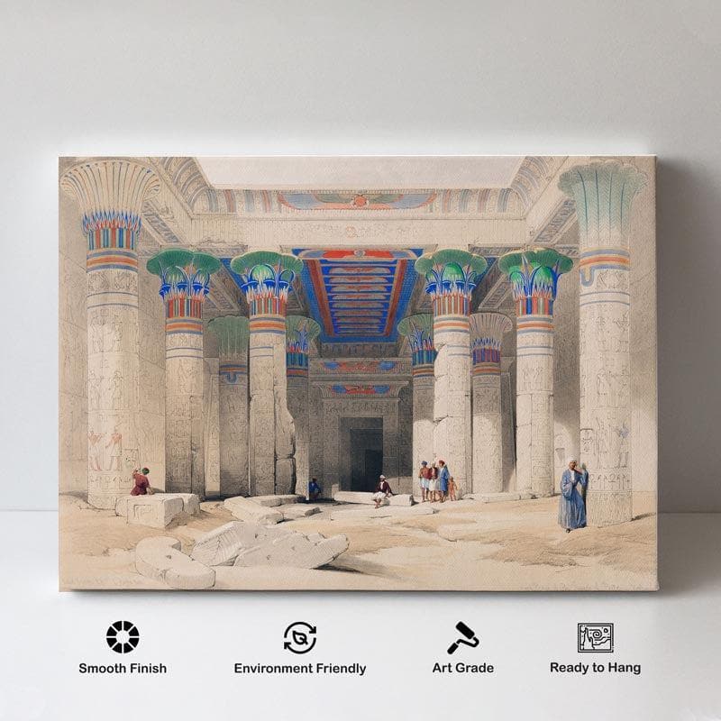 Wall Art & Paintings - Egyptian Pillars Ancient Wall Painting - Gallery Wrap