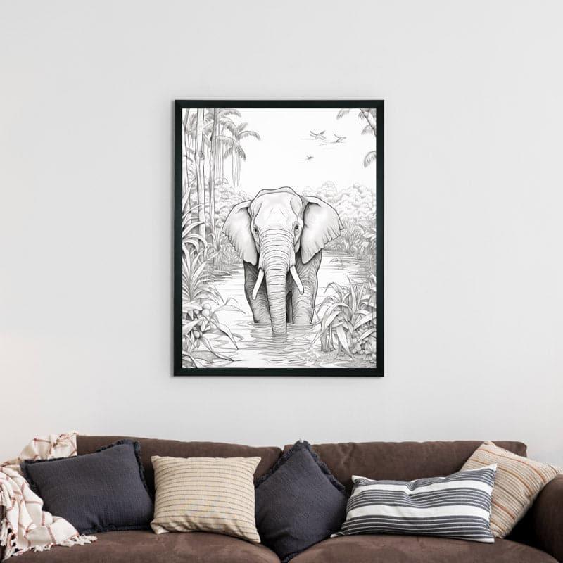 Buy Elephant Sketch Wall Art Wall Art & Paintings from Vaaree