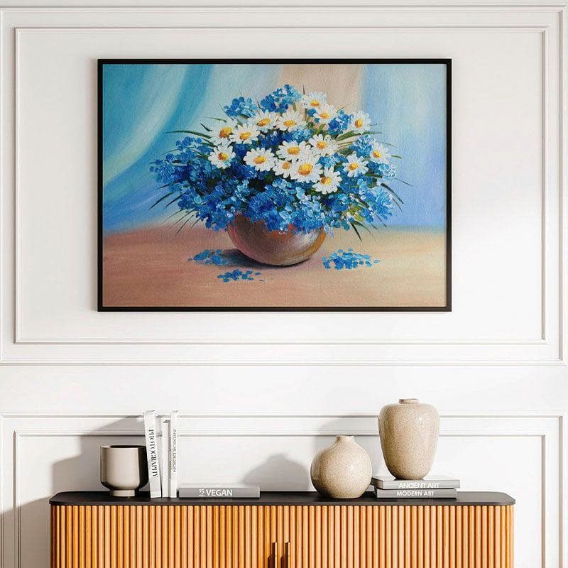 Buy Emerging Foral Dimensions Wall Painting - Black Frame Wall Art & Paintings from Vaaree