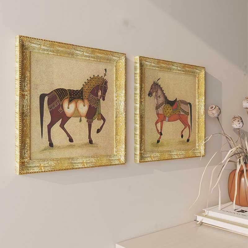 Wall Art & Paintings - Equine Rustic Wall Art - Set Of Two