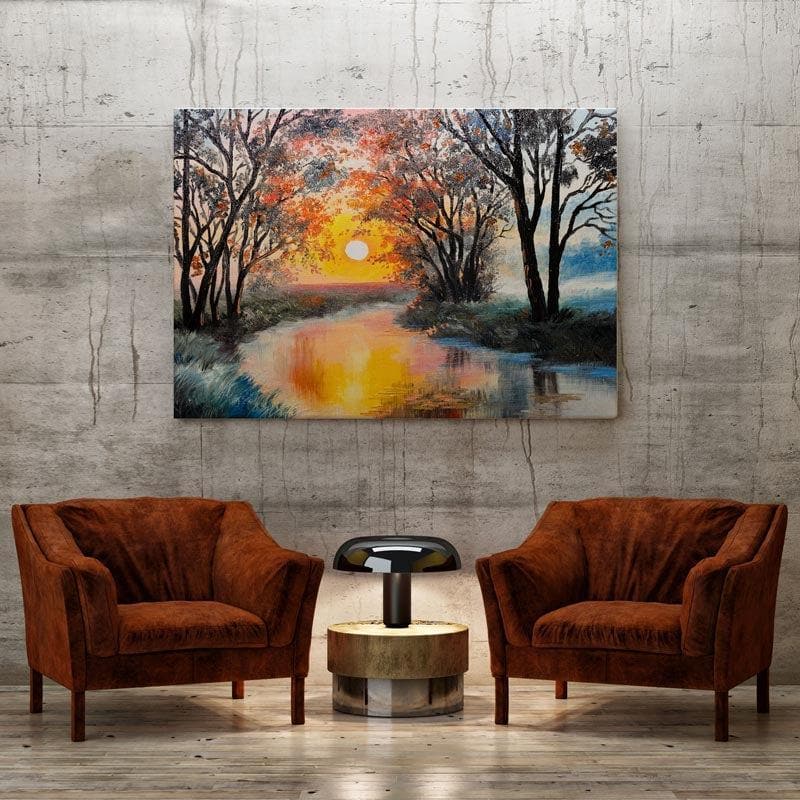 Buy Evening Forest Wall Painting - Gallery Wrap Wall Art & Paintings from Vaaree