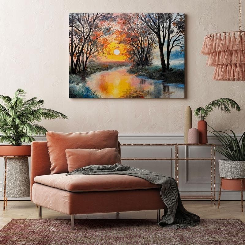 Buy Evening Forest Wall Painting - Gallery Wrap Wall Art & Paintings from Vaaree