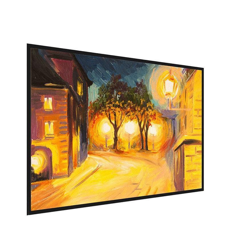 Wall Art & Paintings - Evening Street In Paris Wall Painting - Black Frame