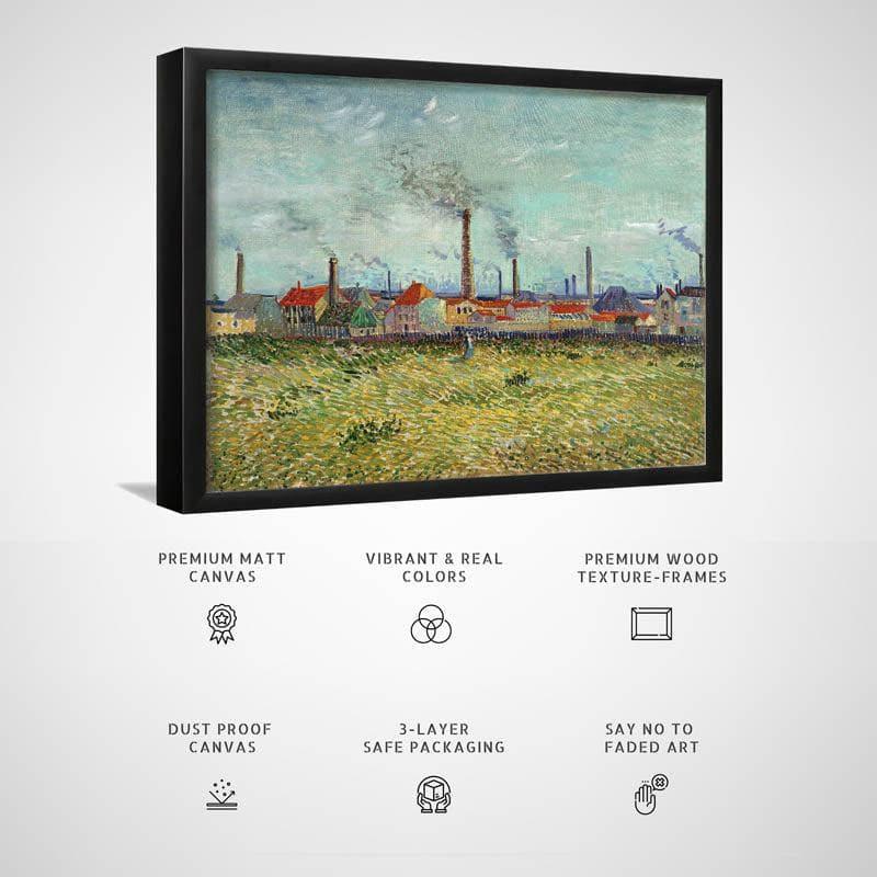 Wall Art & Paintings - Factories At Clichy By Vincent Van Gogh - Black Frame