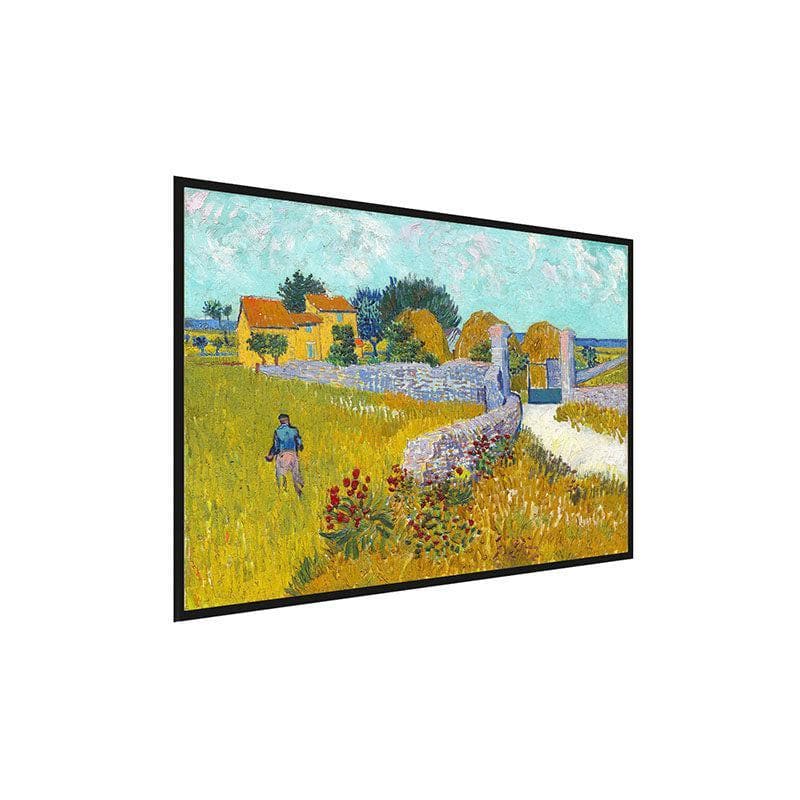 Wall Art & Paintings - Farmhouse In Provence Wall Painting - Black Frame