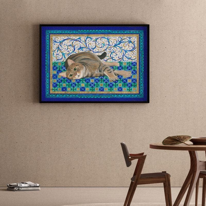 Wall Art & Paintings - Feline Fantasy Wall Painting - Black Frame