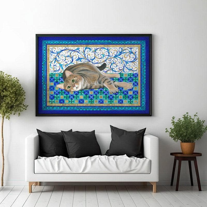 Buy Feline Fantasy Wall Painting - Black Frame Wall Art & Paintings from Vaaree