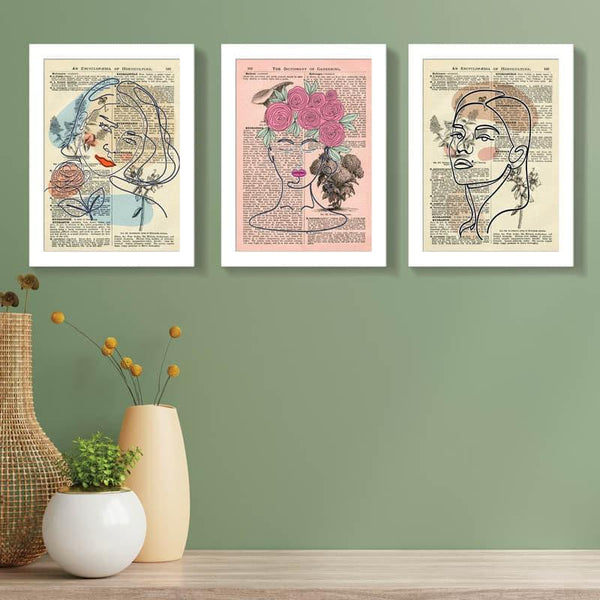 Wall Art & Paintings - Feminine Bloom Wall Art - Set Of Three