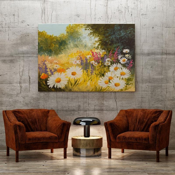 Wall Art & Paintings - Field Of Daisies Wall Painting - Gallery Wrap