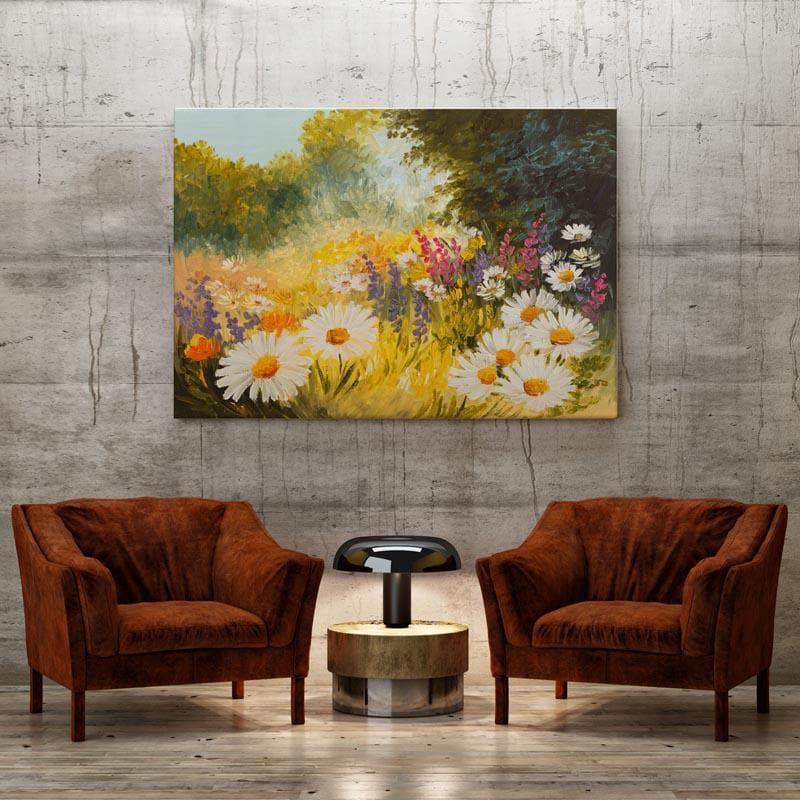 Buy Field Of Daisies Wall Painting - Gallery Wrap Wall Art & Paintings from Vaaree