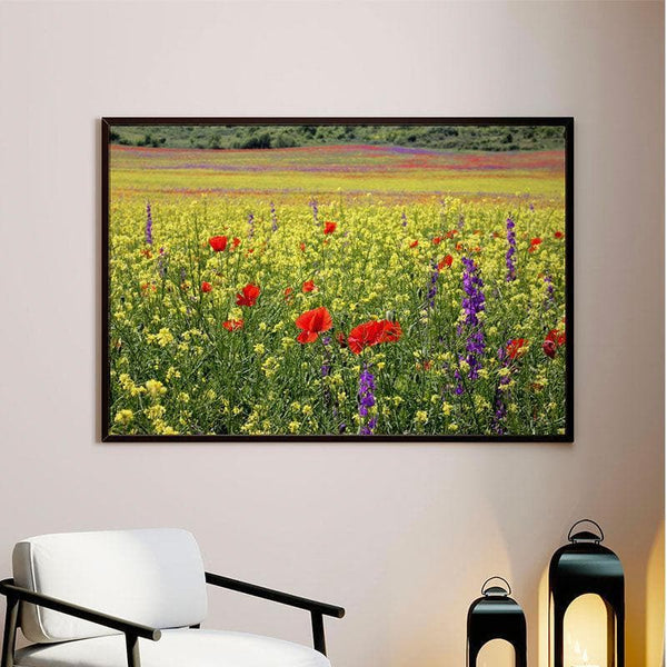 Wall Art & Paintings - Field With Poppies Wall Painting - Black Frame