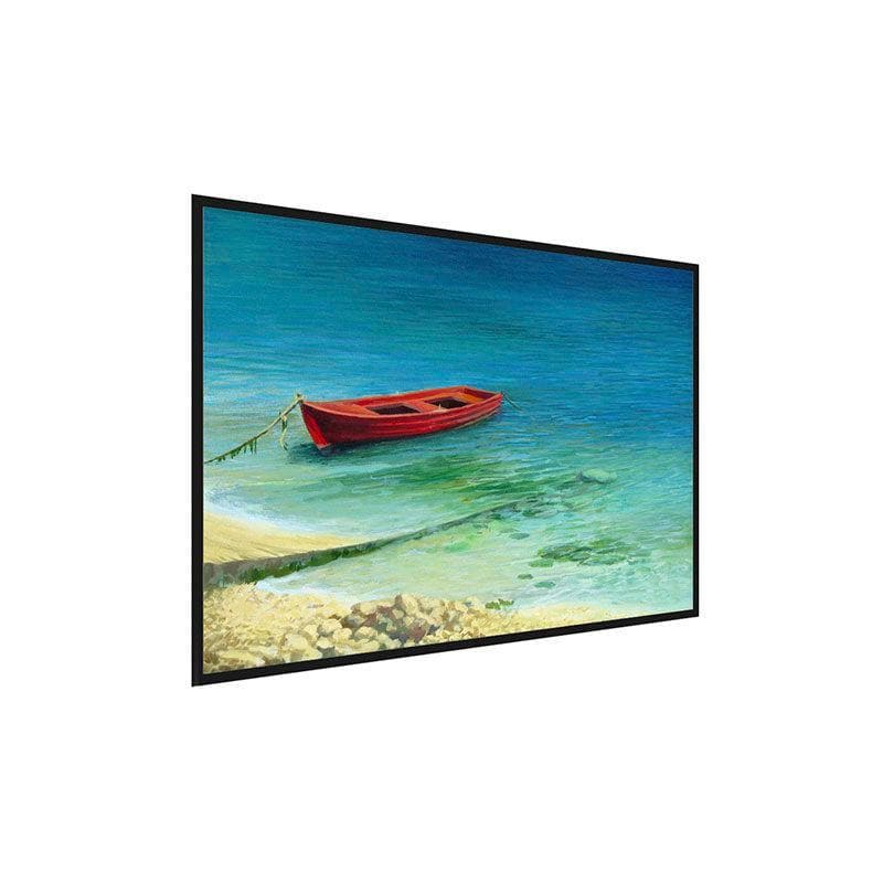 Wall Art & Paintings - Fishing Boat In Island Wall Painting - Black Frame