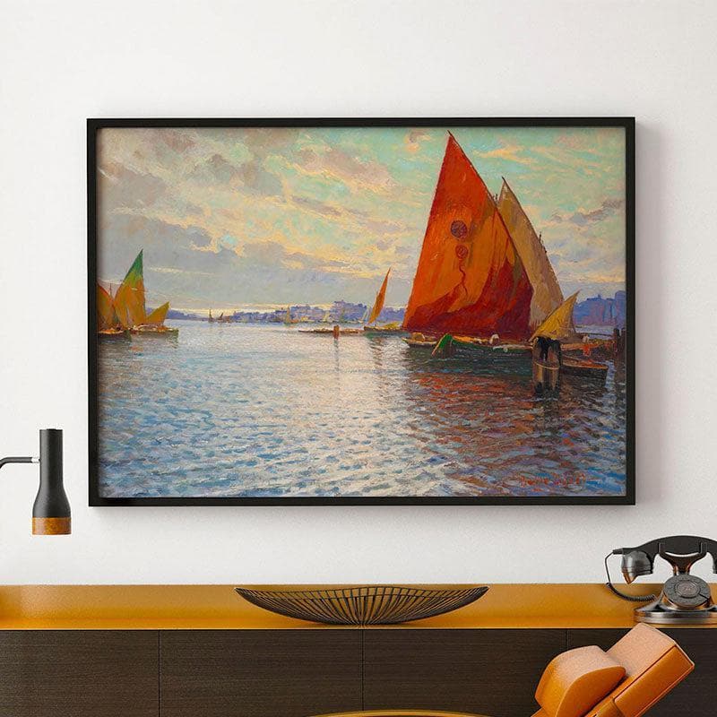 Wall Art & Paintings - Fishing Vessels Wall Painting - Black Frame