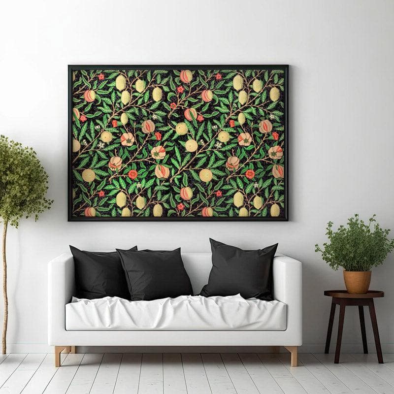 Wall Art & Paintings - Floral Mural By William Morris - Black Frame