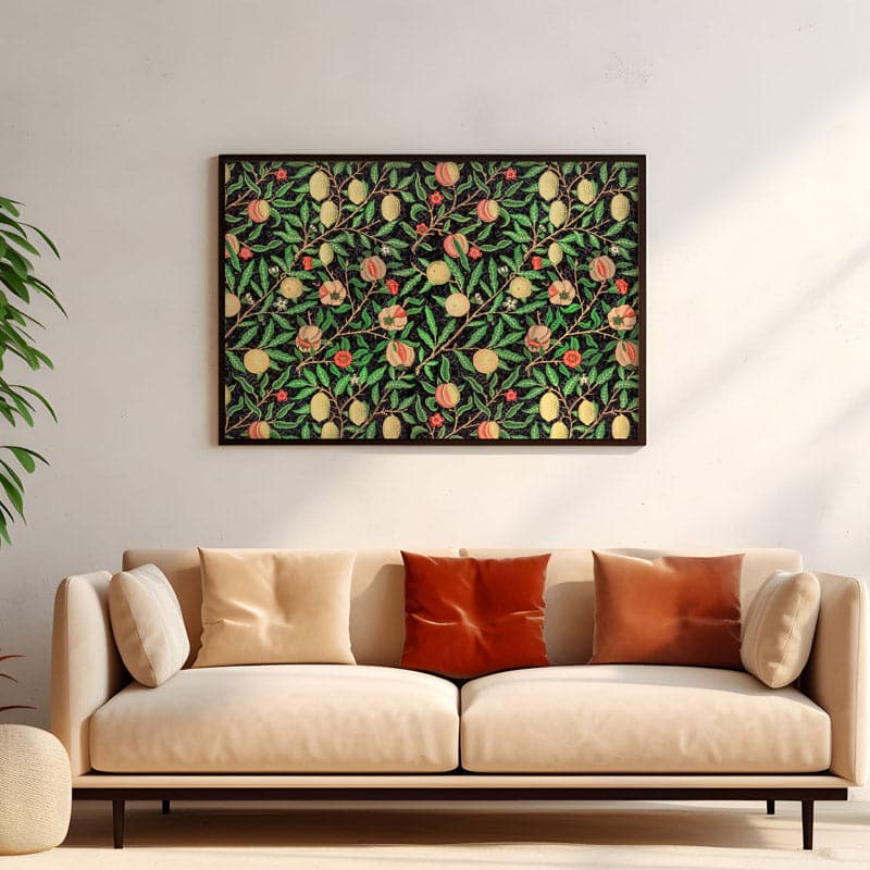 Wall Art & Paintings - Floral Mural By William Morris - Black Frame