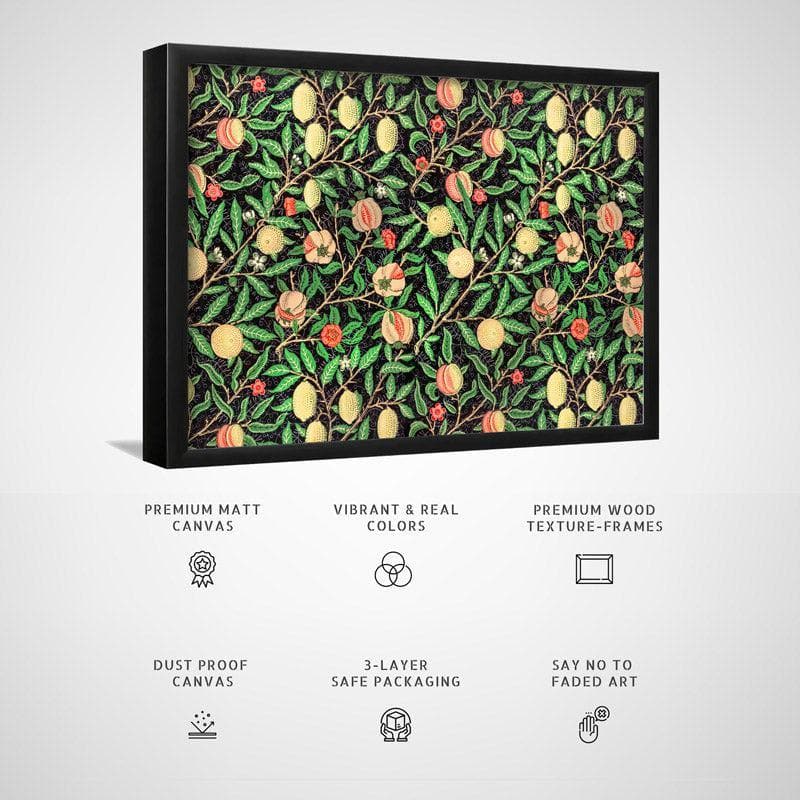 Wall Art & Paintings - Floral Mural By William Morris - Black Frame