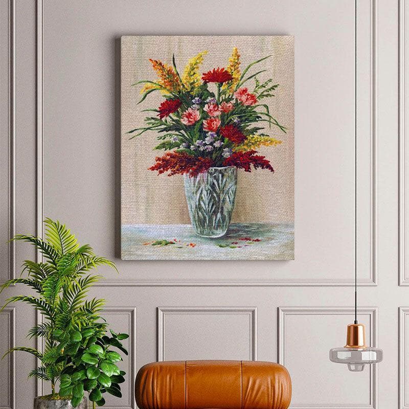 Wall Art & Paintings - Flowers In A Crystal Vase - Gallery Wrap