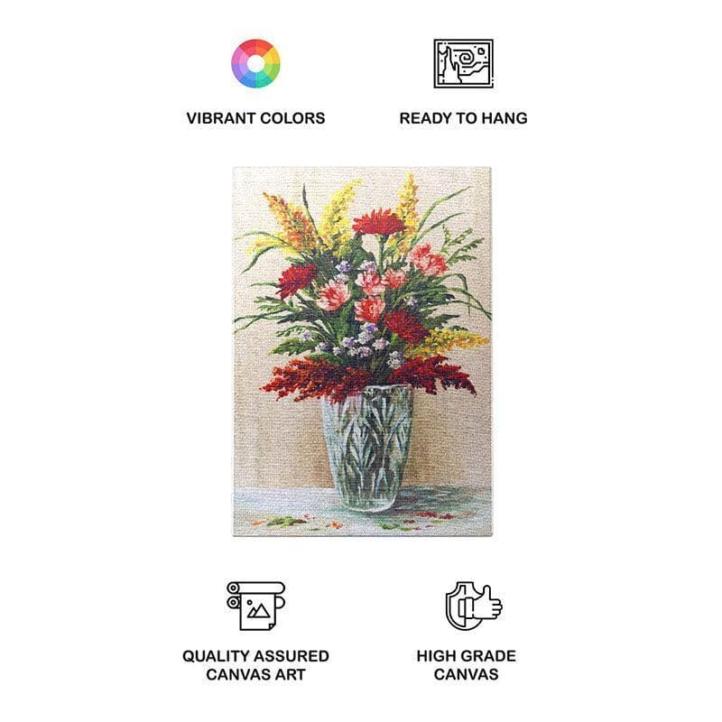 Buy Flowers In A Crystal Vase - Gallery Wrap Wall Art & Paintings from Vaaree