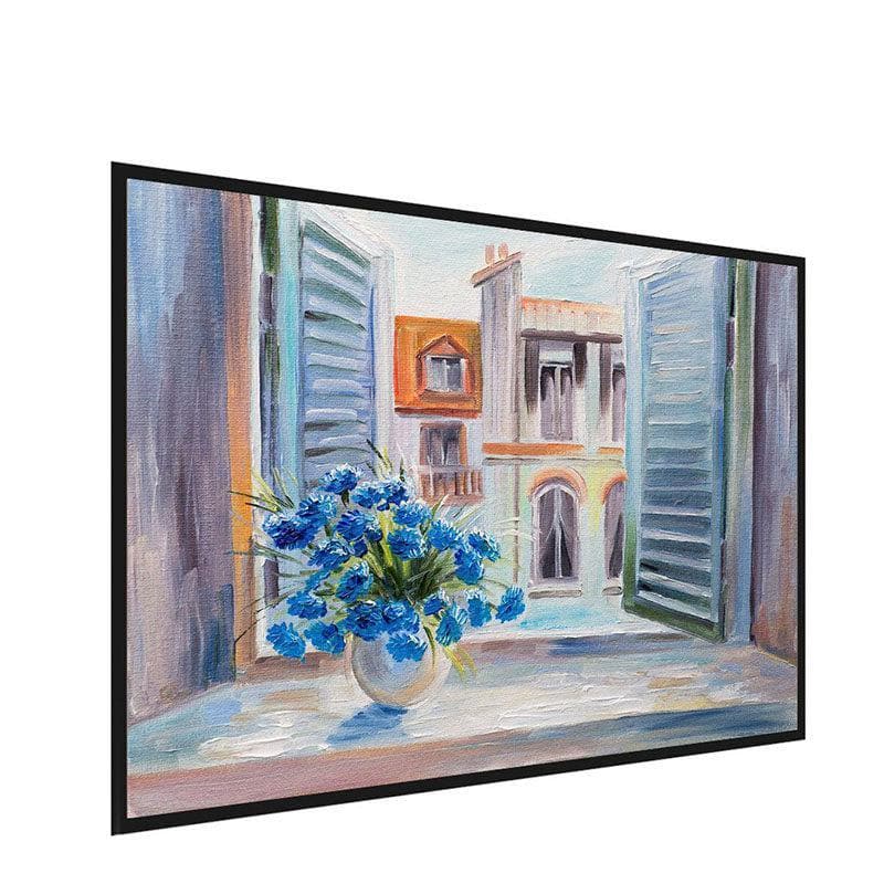 Wall Art & Paintings - Flowers In The Balcony - Black Frame