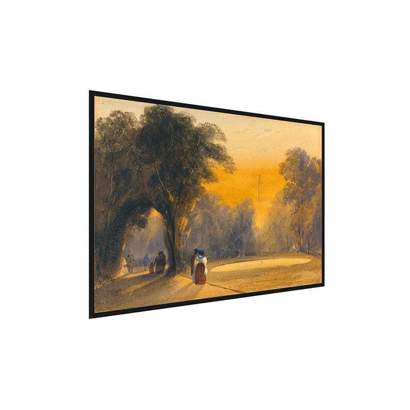 Wall Art & Paintings - Fountain In The Gardens Wall Painting - Black Frame