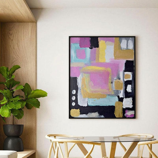 Wall Art & Paintings - Fusion of Colors Abstract Painting - Black Frame