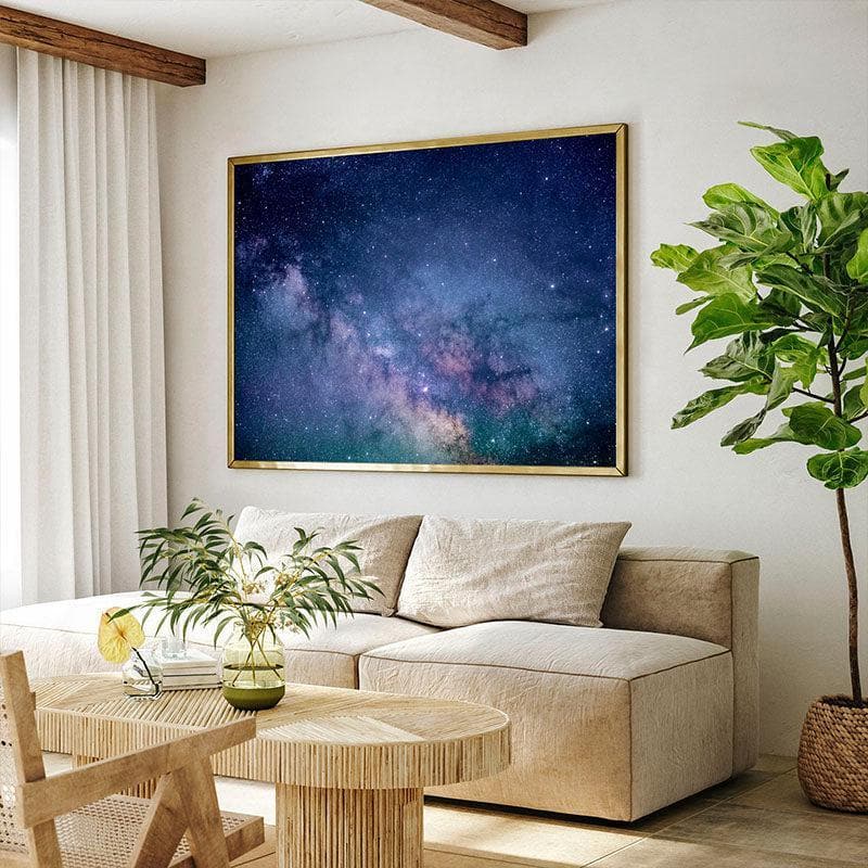 Buy Galaxy & Stars At Night Wall Painting - Black Frame Wall Art & Paintings from Vaaree