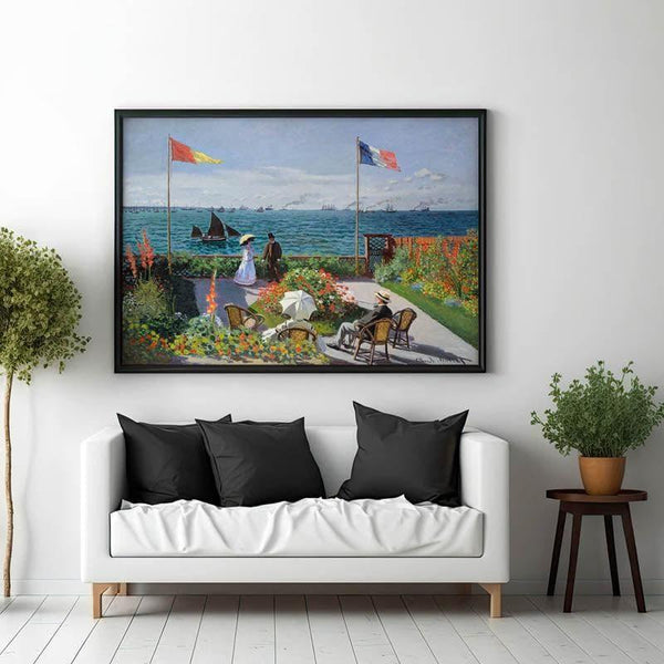 Wall Art & Paintings - Garden At Sainte Adresse By Claude Monet - Black Frame