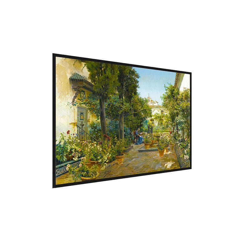 Wall Art & Paintings - Garden In Seville Wall Painting - Black Frame