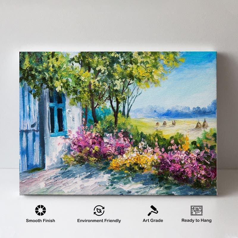 Buy Garden Near The House Painting - Gallery Wrap Wall Art & Paintings from Vaaree