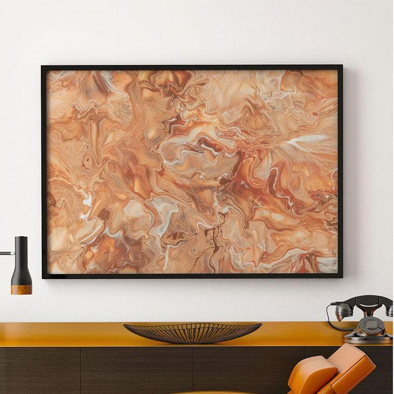 Wall Art & Paintings - Ginger Malt Abstract Painting - Black Frame