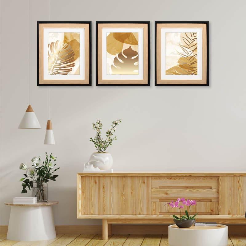 Wall Art & Paintings - Gold Tropical Leaf Wall Art - Set Of Three