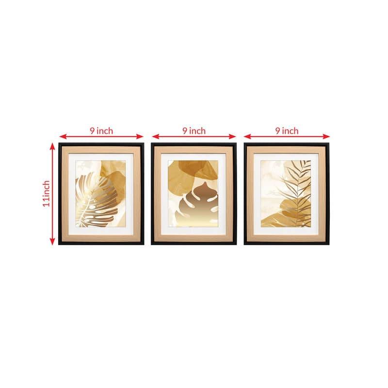 Wall Art & Paintings - Gold Tropical Leaf Wall Art - Set Of Three