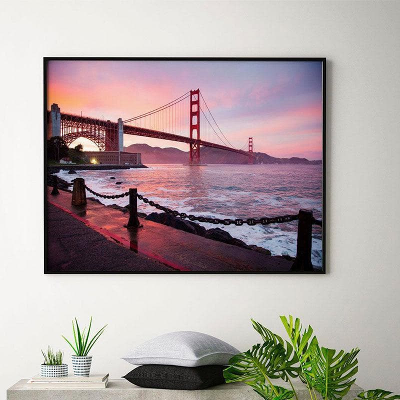 Wall Art & Paintings - Golden Gate Bridge San Francisco Wall Painting - Black Frame