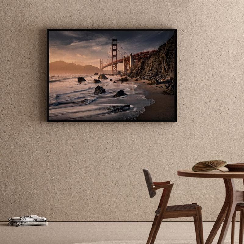 Wall Art & Paintings - Golden Gate Bridge Wall Painting - Black Frame